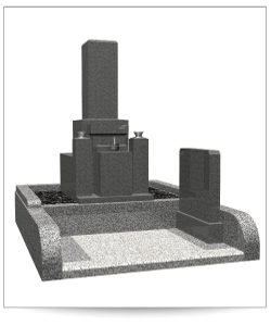 お墓価格.jpオリジナル和型デザイン墓石・巻石セット　悠久