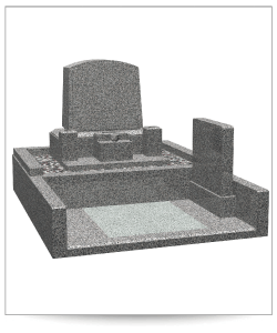 洋型デザイン墓石・巻石セット　崇高
