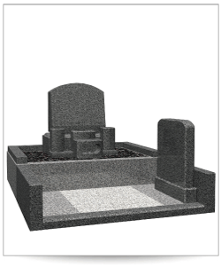 洋型デザイン墓石・巻石セット　創造
